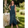 image:imageBeryLove Womens Sequin Formal Long Ruffle Dress Party Wedding Cocktail GownDustyblue