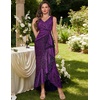 image:imageBeryLove Womens Sequin Formal Long Ruffle Dress Party Wedding Cocktail GownPurple