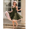 image:imageBeryLove Womens 1950s Vintage Fit Flare Wedding Guest Cocktail Party DressArmy Green