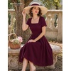 image:imageVintage Cocktail Tea Party ALine 50s Style Classy Dress 8088 Burgundy XL