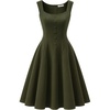 image:imageBeryLove Womens 1950s Vintage Fit Flare Wedding Guest Cocktail Party DressArmy Green