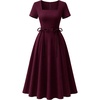 image:imageVintage Cocktail Tea Party ALine 50s Style Classy Dress 8088 Burgundy XL