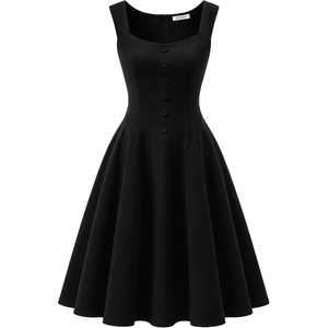 image:imageBeryLove Womens 1950s Vintage Fit Flare Wedding Guest Cocktail Party DressBlack