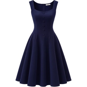 image:imageBeryLove Womens 1950s Vintage Fit Flare Wedding Guest Cocktail Party DressNavy