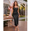 image:imageBeryLove Women Sequin Homecoming Midi Bodycon Cocktail Party Holiday DressBlack