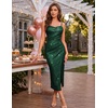 image:imageBeryLove Women Sequin Homecoming Midi Bodycon Cocktail Party Holiday DressDarkgreen