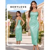 image:imageBeryLove Women Sequin Homecoming Midi Bodycon Cocktail Party Holiday DressLight Green