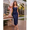 image:imageBeryLove Women Sequin Homecoming Midi Bodycon Cocktail Party Holiday DressNavy