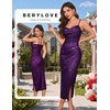 image:imageBeryLove Women Sequin Homecoming Midi Bodycon Cocktail Party Holiday DressPurple