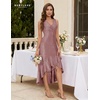 image:imageBeryLove Women Sequin Homecoming V Neck High Low Midi Cocktail Prom DressBlush