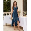 image:imageBeryLove Women Sequin Homecoming V Neck High Low Midi Cocktail Prom DressNavy