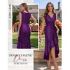 image:imageBeryLove Women Sequin Homecoming V Neck High Low Midi Cocktail Prom DressPurple