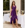 image:imageBeryLove Women Sequin Homecoming V Neck High Low Midi Cocktail Prom DressPurple