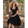 image:imageBeryLove Women Vintage Tea Party Short Sleeve Wedding Cocktail Church DressBlack