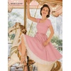 image:imageBeryLove Women Vintage Tea Party Short Sleeve Wedding Cocktail Church DressBlush