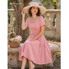 image:imageBeryLove Women Vintage Tea Party Short Sleeve Wedding Cocktail Church DressBlush