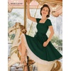 image:imageBeryLove Women Vintage Tea Party Short Sleeve Wedding Cocktail Church DressDarkgreen