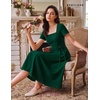 image:imageBeryLove Women Vintage Tea Party Short Sleeve Wedding Cocktail Church DressDarkgreen
