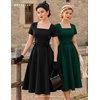 image:imageBeryLove Women Vintage Tea Party Short Sleeve Wedding Cocktail Church DressDarkgreen