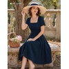 image:imageBeryLove Women Vintage Tea Party Short Sleeve Wedding Cocktail Church DressNavy