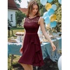 image:imageBeryLove Womens Boat Neck A Line Sleeveless Lace Formal Homecoming DressBurgundy