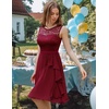image:imageBeryLove Womens Boat Neck A Line Sleeveless Lace Formal Homecoming DressDarkred