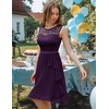 image:imageBeryLove Womens Boat Neck A Line Sleeveless Lace Formal Homecoming DressGrape