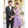 image:imageBeryLove Womens Boat Neck A Line Sleeveless Lace Formal Homecoming DressLavender