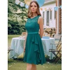 image:imageBeryLove Womens Boat Neck A Line Sleeveless Lace Formal Homecoming DressPeacockgreen