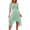 image:imageBeryLove Womens Elegant Formal Hoco Lace Chiffon HighLow Cocktail DressLight Green