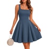 image:imageBeryLove Womens Square Neck A Line Homecoming Cocktail Wedding Mini Dress