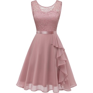 image:imageBeryLove Womens Boat Neck A Line Sleeveless Lace Formal Homecoming DressBlush