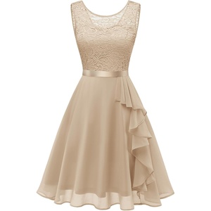 image:imageBeryLove Womens Boat Neck A Line Sleeveless Lace Formal Homecoming DressChampagne