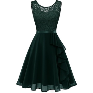 image:imageBeryLove Womens Boat Neck A Line Sleeveless Lace Formal Homecoming DressDarkgreen