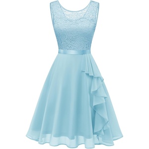 image:imageBeryLove Womens Boat Neck A Line Sleeveless Lace Formal Homecoming DressLight Blue