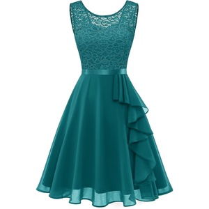 image:imageBeryLove Womens Boat Neck A Line Sleeveless Lace Formal Homecoming DressPeacockgreen