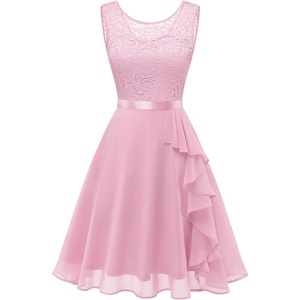 image:imageBeryLove Womens Boat Neck A Line Sleeveless Lace Formal Homecoming DressPink