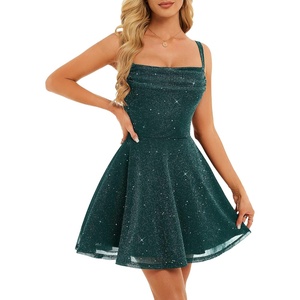 image:imageBeryLove Womens Sparkly Homecoming Formal Teen Cocktail Mini Prom DressDark Green