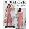 image:imageBeryLove Prom Dress for Teens Sequin Formal Party Dress Flutter Short Sleeve Wedding Cocktail Evening DressBlush