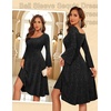 image:imageBeryLove Prom Dress for Teens Sequin Formal Party Dress Flutter Short Sleeve Wedding Cocktail Evening DressLong Sleeve Black