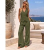 image:imageBeryLove 2 Piece Sets for Women Linen Vest Wide Leg Pants Business OutfitsArmy Green