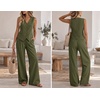 image:imageBeryLove 2 Piece Sets for Women Linen Vest Wide Leg Pants Business OutfitsArmy Green