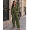 image:imageBeryLove 2 Piece Sets for Women Linen Vest Wide Leg Pants Business OutfitsArmy Green