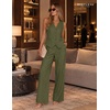 image:imageBeryLove 2 Piece Sets for Women Linen Vest Wide Leg Pants Business OutfitsArmy Green
