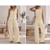 image:imageBeryLove 2 Piece Sets for Women Linen Vest Wide Leg Pants Business OutfitsBeige