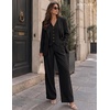 image:imageBeryLove 2 Piece Sets for Women Linen Vest Wide Leg Pants Business OutfitsBlack