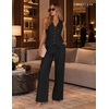 image:imageBeryLove 2 Piece Sets for Women Linen Vest Wide Leg Pants Business OutfitsBlack