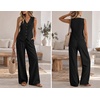 image:imageBeryLove 2 Piece Sets for Women Linen Vest Wide Leg Pants Business OutfitsBlack