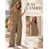 image:imageBeryLove 2 Piece Sets for Women Linen Vest Wide Leg Pants Business OutfitsKhaki