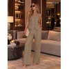 image:imageBeryLove 2 Piece Sets for Women Linen Vest Wide Leg Pants Business OutfitsKhaki